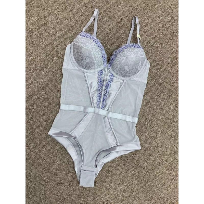 Lace Bodysuit Women With Back Cutout Push-Up Support Slim Fit Winter Wear