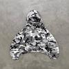 Spring and Autumn Hooded Sweater, Camouflage Printing High Street Men's Drawstring Loose Pullover Suit Europe and America