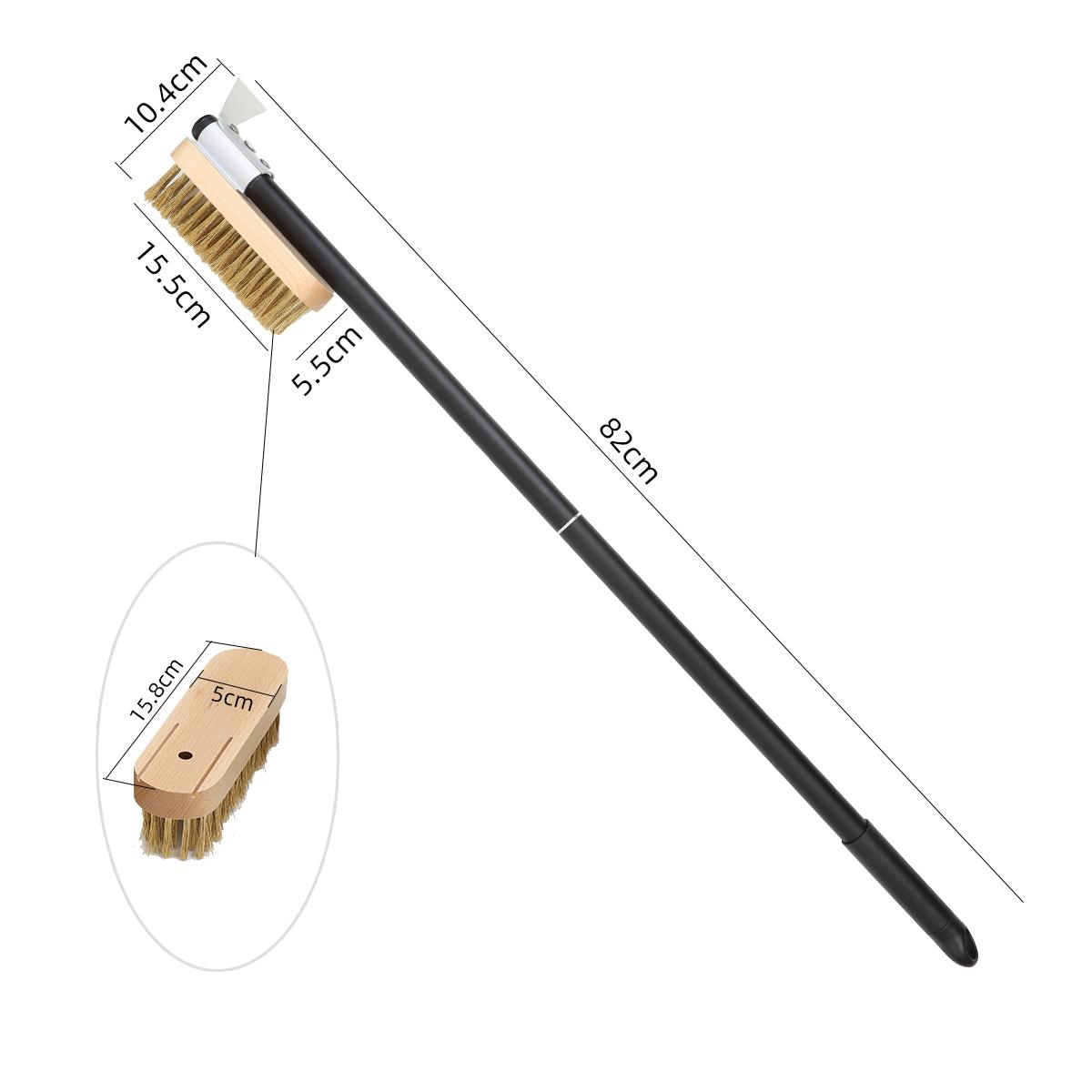 

Щетка для чистки духовки для пиццы, медная щетка для плиты, щетина из латуни, дерева, длинная ручка, щетка для чистки гриля, маленькая духовка, кухонный инструмент