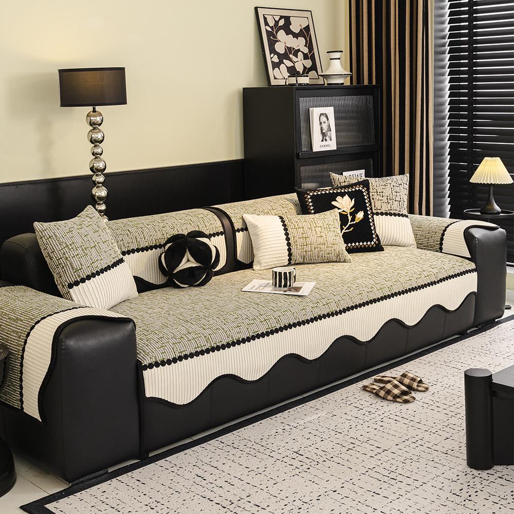 

1pcs Irregular Shape Sofa Cushion Four Season Universal Anti Slip Dustproof Furniture Protector for Living Room Home Decor 1seat 70x70cm-1pcs зелений