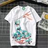 TXHatsune Miku Co-branded Animation 2D Short-sleeved T-shirt Cartoon Comic Printing Student Ladies Short-sleeved Clothes New Style