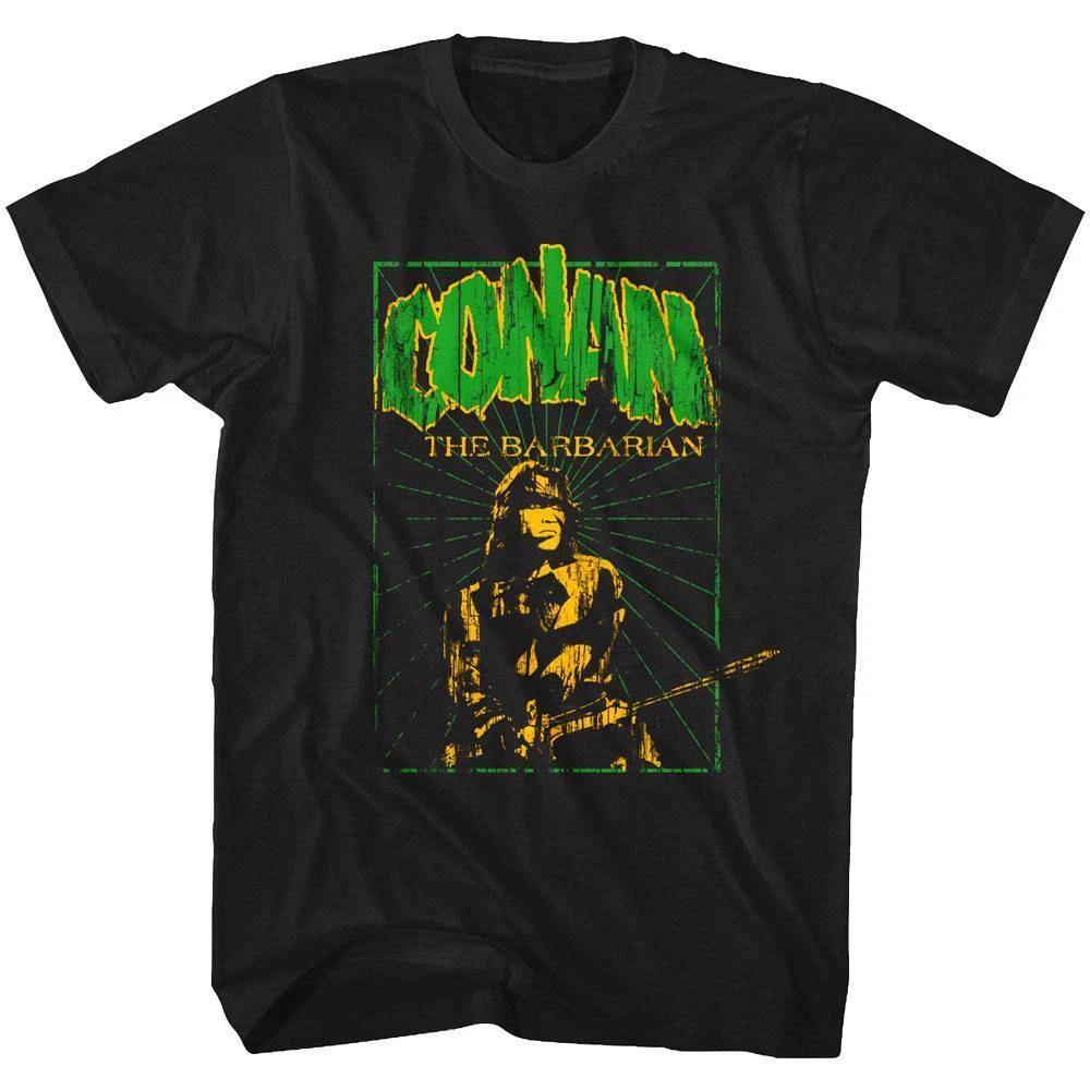 Conan the Barbarian Scratched Movie Poster Men s T Shirt Arnie Schwarzenegger 3XL