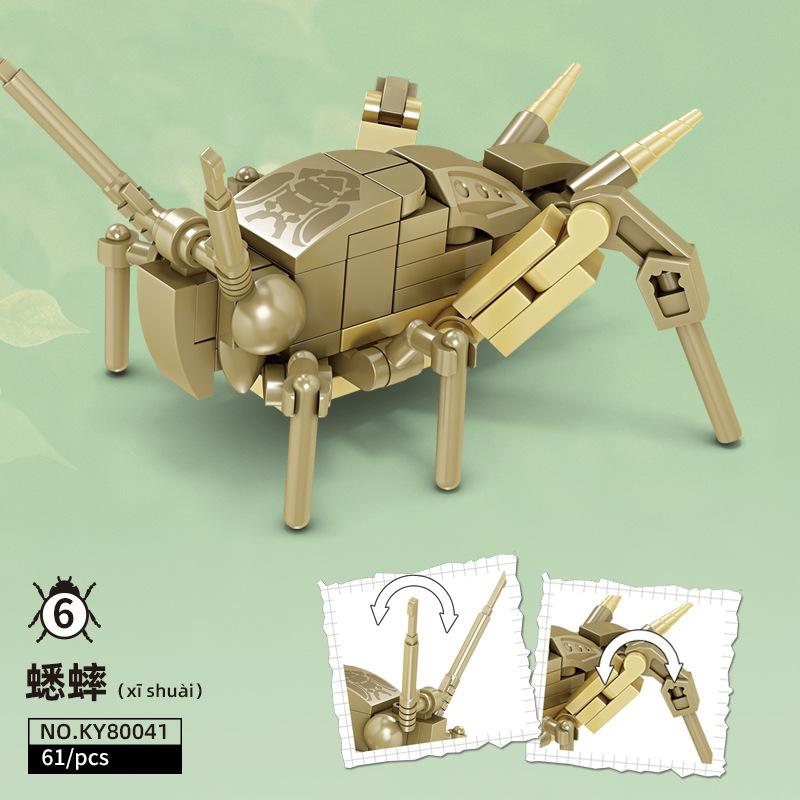 2023 Stadt Kreativität Tier Insekt Bienen Libellen Ameisen Gottesanbeterin Marienkäfer Schnecken Modell Bausteine Steine Spielzeug Zum Geschenk