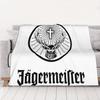 1PC jJägermeister Deer Head Black  Jägermeister home room decorations Winter Blankets for Adults Bedding Home Interior Sofa Knee