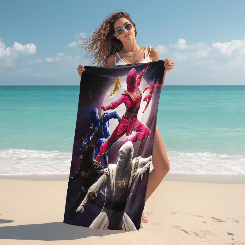 1Pc Power Rangers Heroic Battle Beach Towel Microfiber Beach Towel Thin Absorbent For Beach Swimming Yoga Bath Sports 0917264