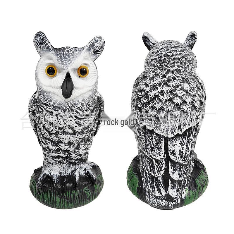 Cross-Border Owl: Outdoor Bird-Scaring, Rodent-Repelling Resin Ornament with Head Movement