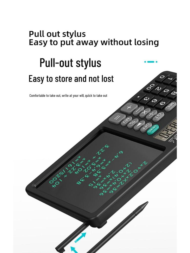 Dual Power Solar Business Calculator with Handwriting Board - Large Screen & Voice Feature