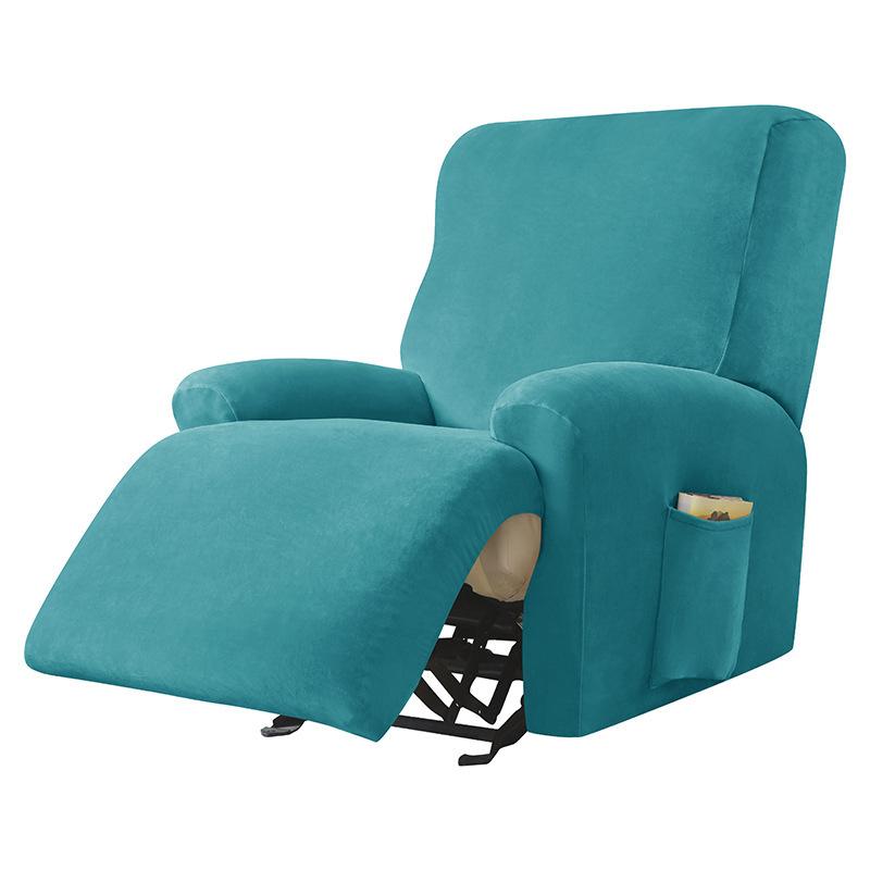 Silver Fox Velvet Solid Color Split Chivas Sofa Cover Elastic Chair Cover All-inclusive Velvet Massage Recliner Protective Chair Cover for Home