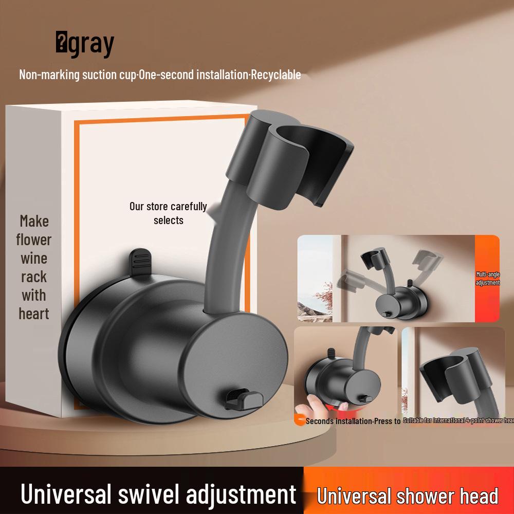 Adjustable Punch-Free Shower Head Holder - Wall Mount Bathroom Rain Shower Hanger