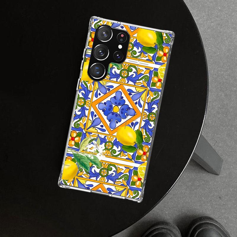 Mediterranean Lemon Phone Case Cover for Samsung Galaxy S26 S25 Edge S24 S23 Ultra S22 Plus S21 FE S20 + Art Customized Fundas G