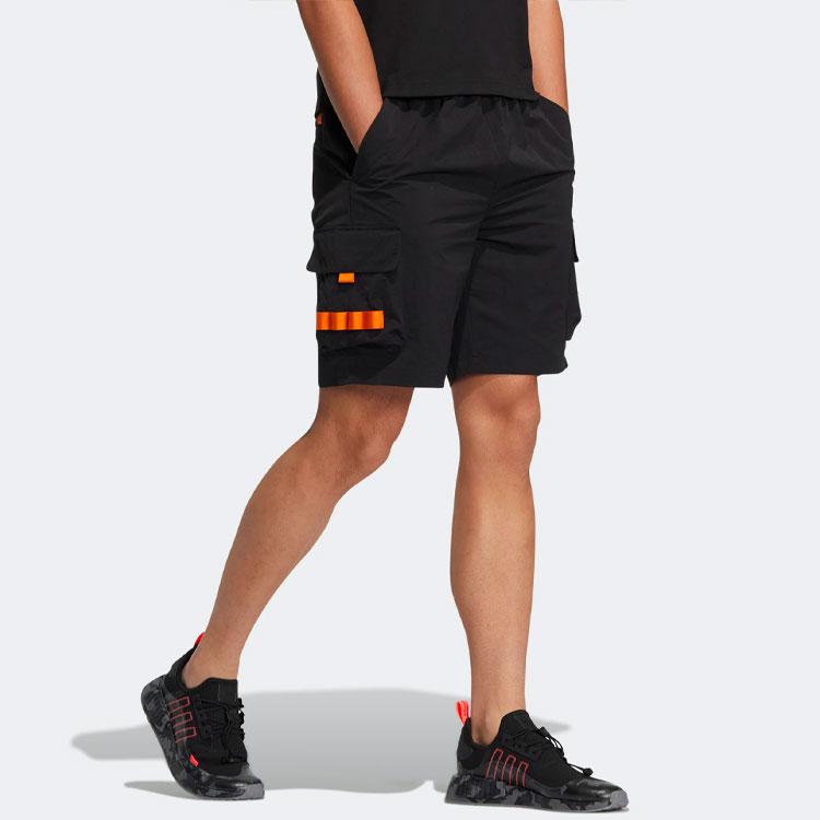 Adidas Originals Trefoil X Kentaro Kobayashi Co-branded Solid Embroidered Multi-pocket Cargo Shorts Men Shorts Black HR6444