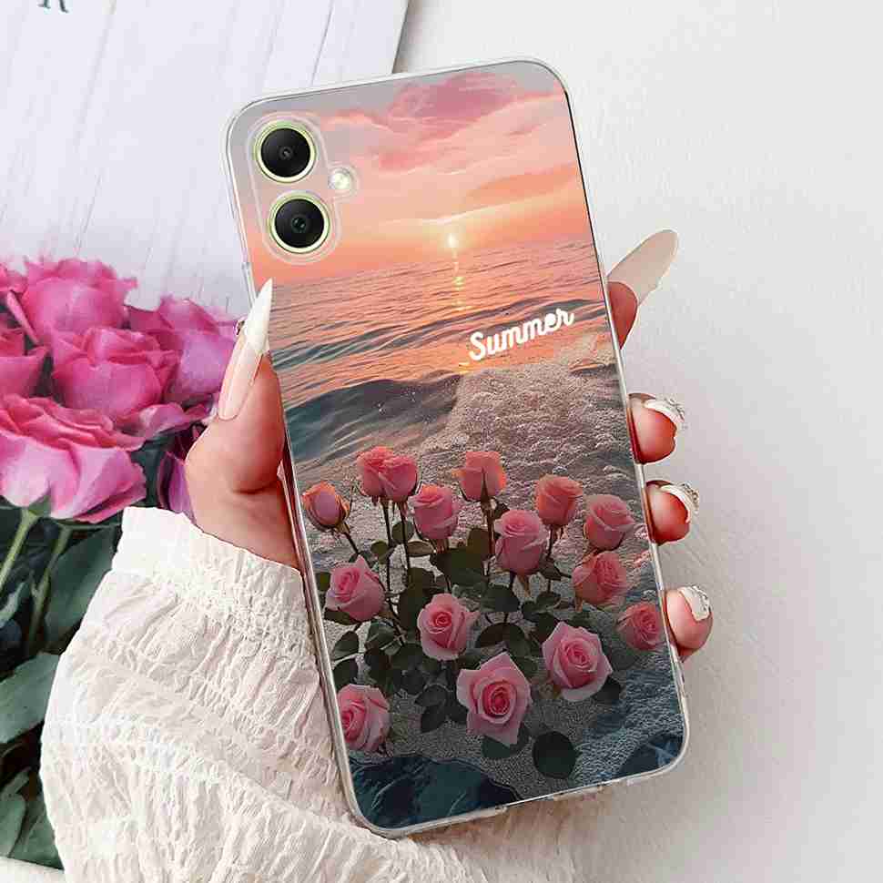 For Samsung Galaxy A05 4G SM-A055F Case Fashion Painted Soft Silicone Cover For Samsung A 05 A05s 4G SM-A057F Flower Phone Shell