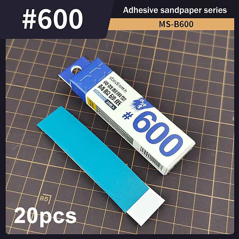 10Pcs/Box Model Sandpaper Adhesive Backed Sandpaper 20X80Mm For Professional Modeling Washable And Reusable Diy Craft Tools