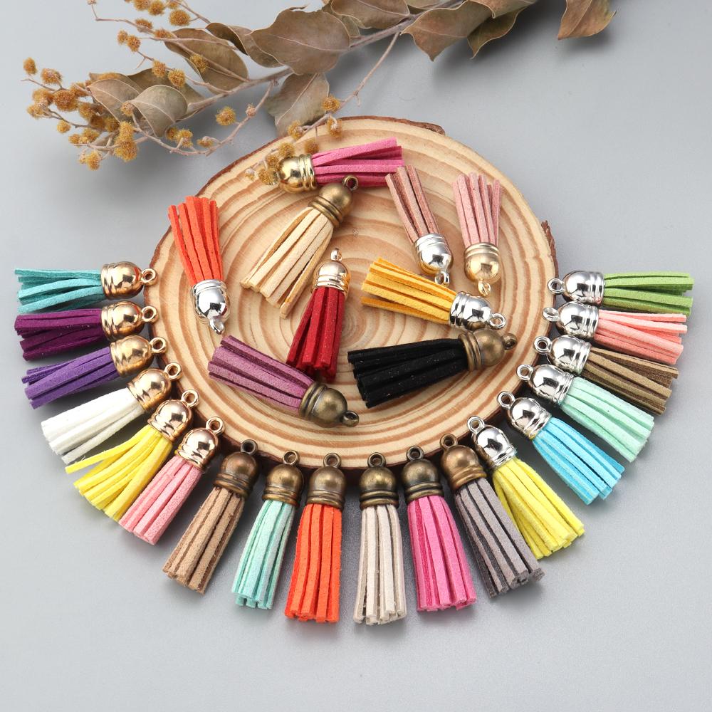 10-20pcs 30/55mm Leather Tassels Vintage Korean Velvet Tassel Fringe For DIY Jewelry Making Crafts Keychain Supplies Accessories