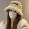 Fall Winter Ladies Bucket Hat With Thick Wool Plush For Warmth And Windproof Comfort