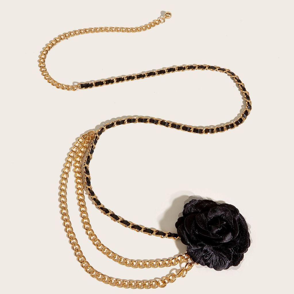 Metall-Blumen-Ketten gürtel mit künstlerischem Blumendesign für modebewusste Frauen