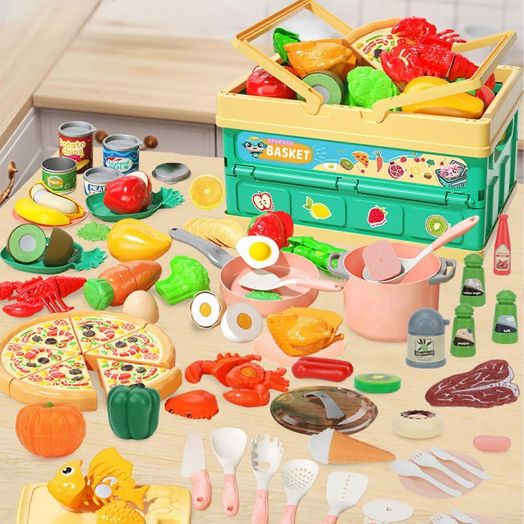 Pc Pretend Play Food Sets For Kids Kitchen Toy Food Cutting Fake Food Vegetables Play Kitchen Accessories Pretend Food Toys For Toddlers Boys Girls