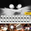 20x 3/4" Round White Side Marker LED Light With Stailness Base Truck Trailer USP
