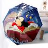 Sorcerer Mickey Themed Automatic Opening and Closing Umbrella, Brightly Colored 8-rib Portable Umbrella, Suitable for Men and Women, A Perfe