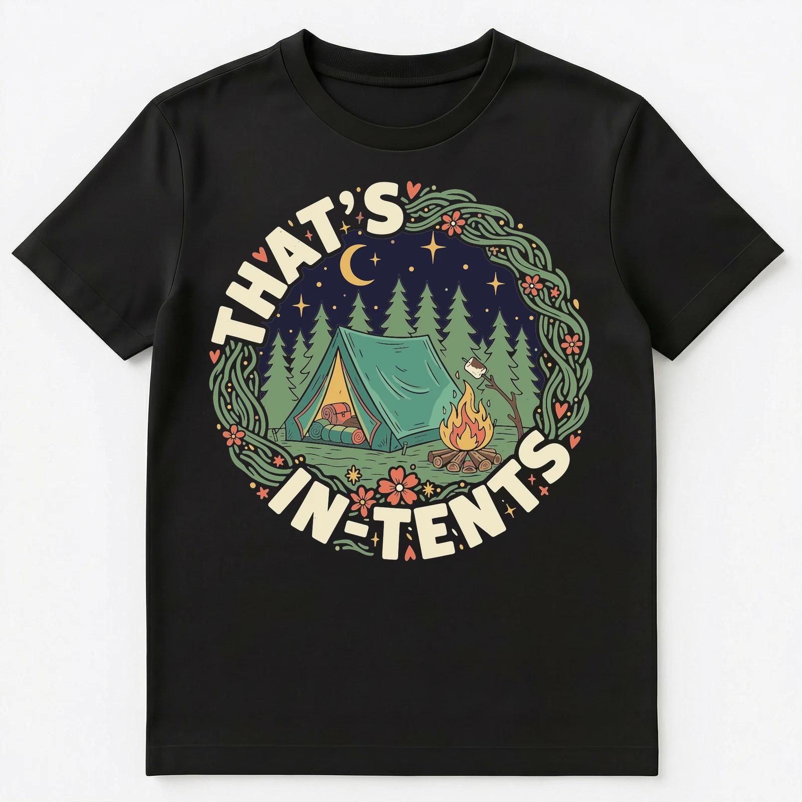 Unique Wilderness Campfire Tent Pun Graphic Unisex T-Shirt 2XL