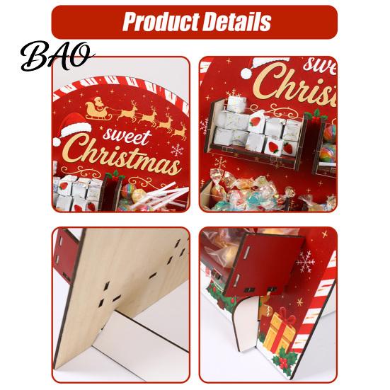 Creative Holiday Gift Display Christmas Tree Wooden Candy Stand, Acrylic Drawer Organizer for Clear Storage Sweets Party Dessert Table, Treat Holder,