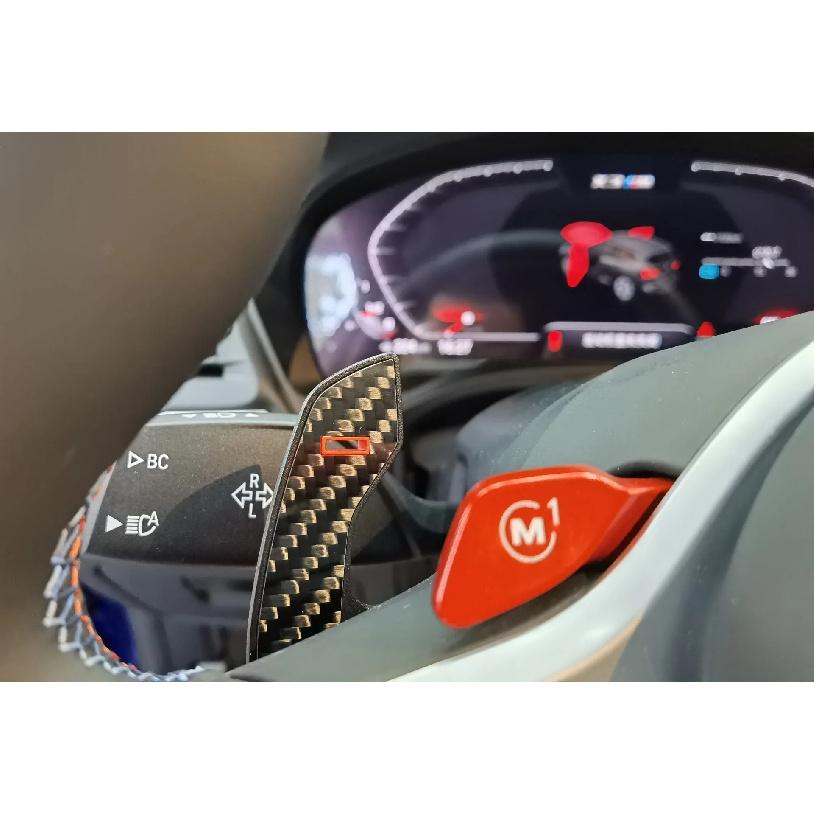 Für BMW M3 M4 4er Serie G22 G80 G82 2021 2022 Echtes Kohlefaser-Lenkrad-Paddles Schalthebel-Verlängerung Auto-Stil Zubehör