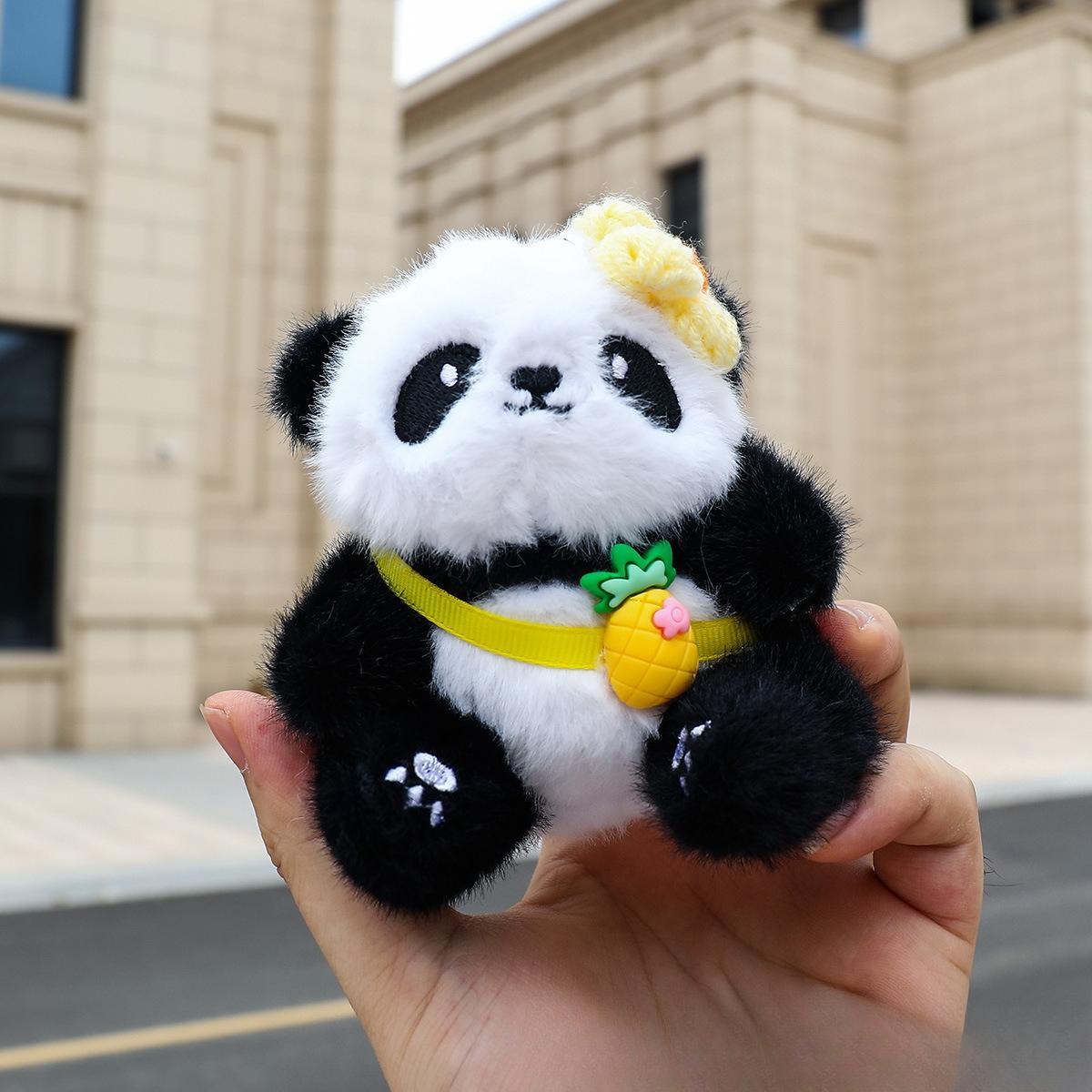 

Non-Toxic New Cartoon Panda Plush Keychain Pendant Kawaii Stuffed Doll Bag Charm Pendant Car Keychain Children Backpack Decoration Gift