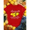 Limoncello Italia La Dolce Vita Stampa Limone T-Shirt da Donna Estive Traspiranti Manica Corta alla Moda Girocollo T-Shirt Top Y2K