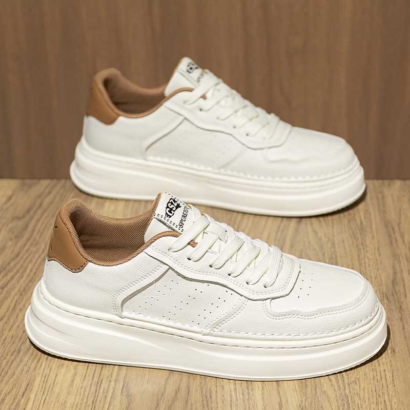 Men's autumn new British leather breathable casual sports platform shoes