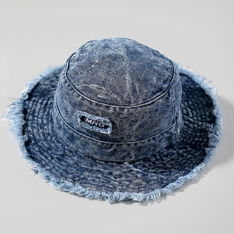

Новая уличная универсальная альпинистская шляпа детская ретро выстиранная джинсовая панама с большими полями шляпа-таз One Size