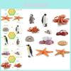 Realistic Ocean Animal Growth Cycle Model Set Featuring Octopus Penguin And Starfish