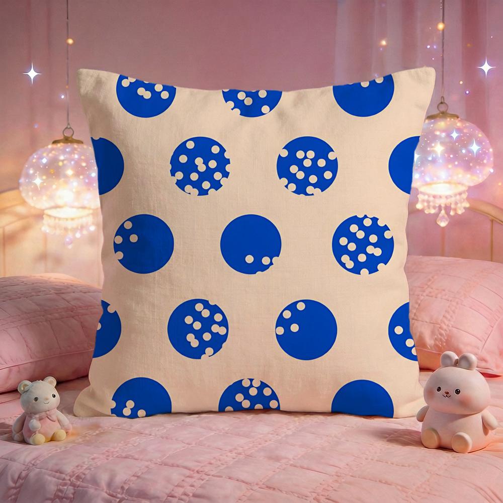 Cute Polka Dot Pop Cushion Cover Premium Comfort Reversible Pillow Cove Two in One Design for Any Room  Car Interior