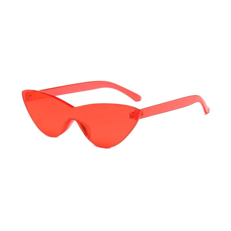 Hot-Selling Cat'S Eye One-Piece Colorful Sunglasses Avant-Garde Export Candy-Colored Sunglasses