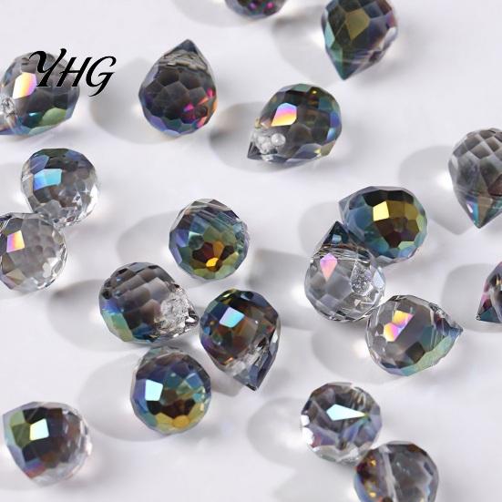 Glass Beads for Jewelry Making Faceted Teardrop Beads, Water Drop Loose Spacer Top Drilled Crystal Vintage Style Sun Catcher, DIY Necklace Bracelet