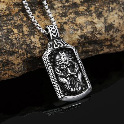 Titanium Steel Irish Pendant Viking Warrior Necklace Men's Stainless Steel Long Jewelry Pendant Does Not Fade