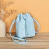 Chic Minimalist Solid Color Large Capacity Crossbody Drawstring Bucket Bag for Women, Available In Sky Blue/White/Black