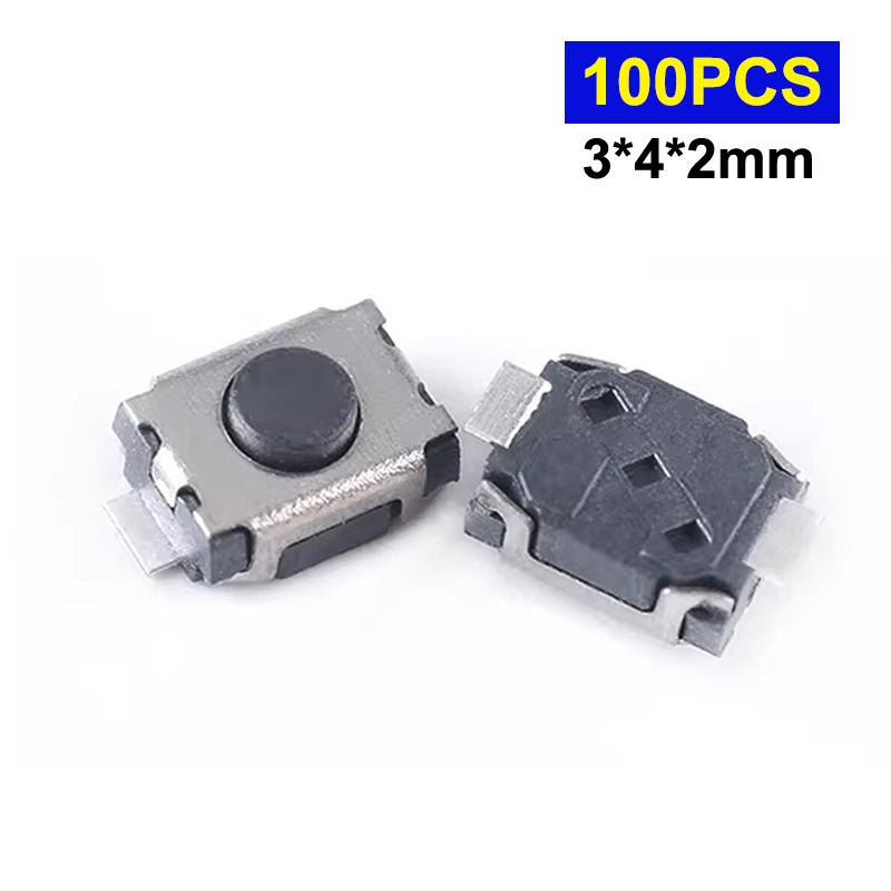 100Pcs 3*4*2Mm Micro Switch Button For C1 C2 C3 C4 C5 C6 C8 Car Remote Keys Tactile Push Button