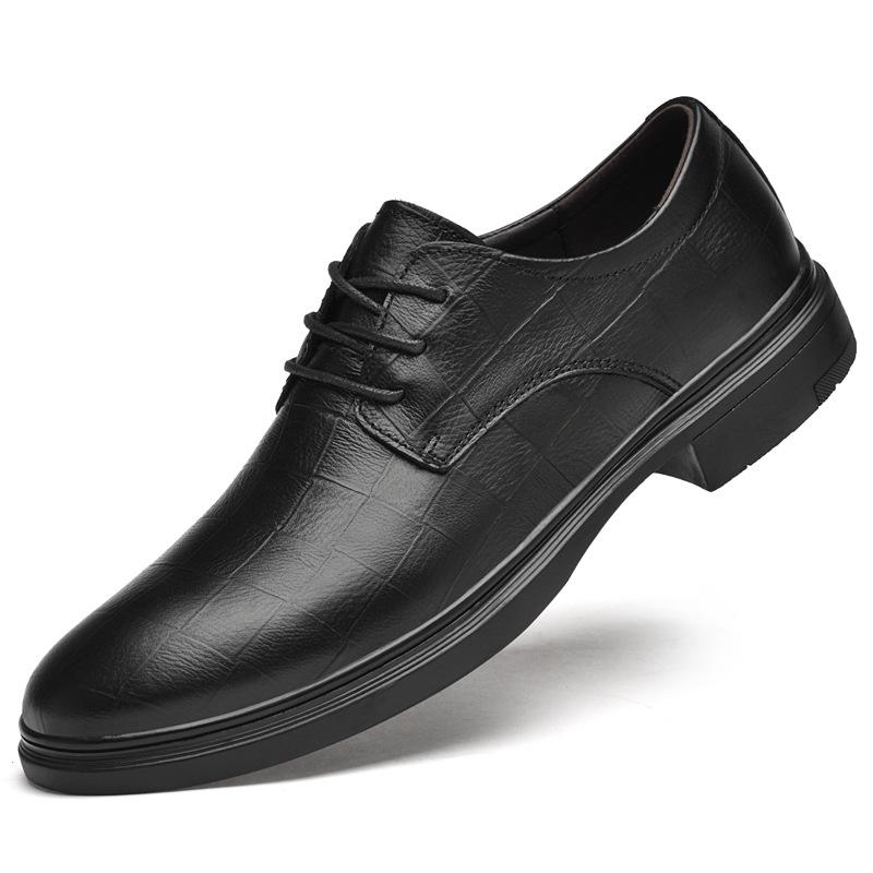 Men s Summer Leather Lace-Up Formal Breathable Office Shoes 44