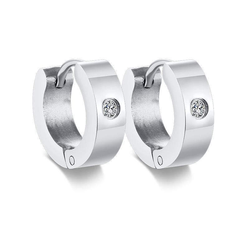 VNOX Cute Hoop Earrings for Men Punk Stainless Steel Huggie Small Earrings 4 Color