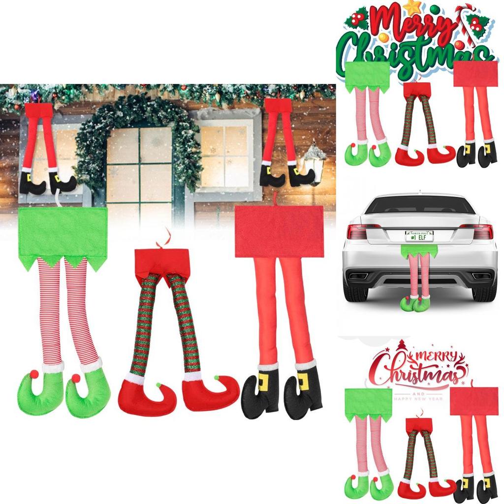 Festive Cross-border Christmas Elf Legs Adorned With Classic Red And Green Stripes