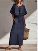 Spring/Summer 2026 Bohemian Batwing Sleeve Top & Slim Long Skirt Set