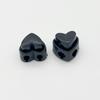 New 5pcs Garment Stoppers Heart-Shaped Plastic Cord Locks Double Hole Spring Toggle Anti-slip Stoppers Garment Accessories