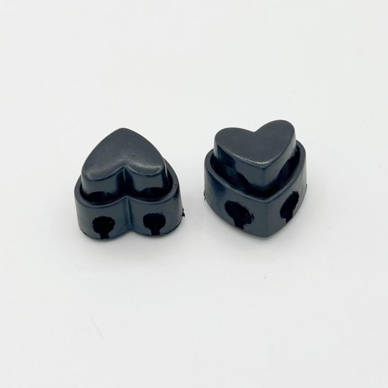 New 5pcs Garment Stoppers Heart-Shaped Plastic Cord Locks Double Hole Spring Toggle Anti-slip Stoppers Garment Accessories