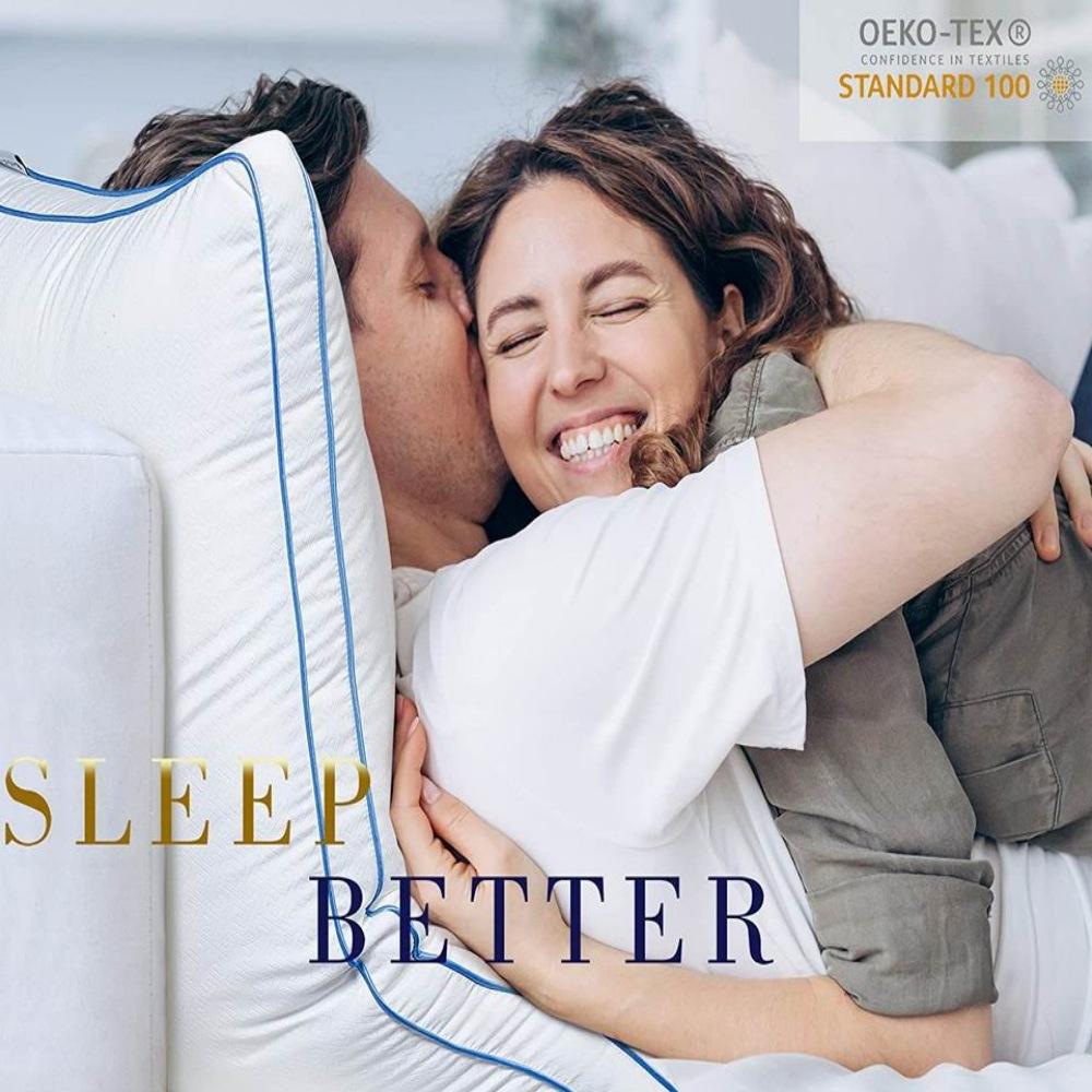 Pillow Polyester Pillow with Microfiber Standard Size Neck Pillow Hypoallergenic Ergonomic for Sleeping Neck Shoulder Pain Relief