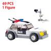 69 stücke City Polizei SWAT Auto Fahrzeug DIY Montieren Modell Bausteine Ziegel Kinder Spielzeug Geschenke