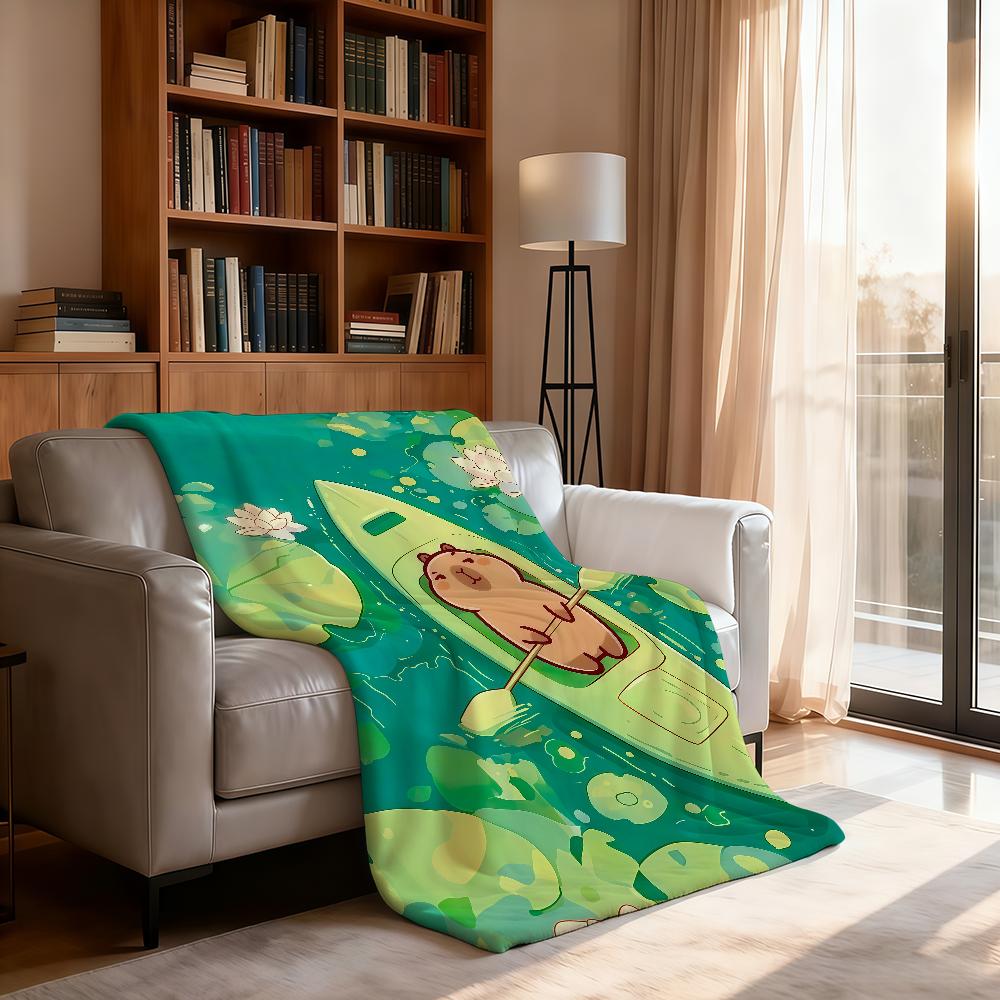 Capybara Summer Swimming Cartoon Blanket Soft Throw Blanket for Home Bedroom Bed Sofa Picnic Travel Office Rest Blanket Gift