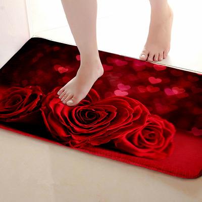 1vnt Rose Print neslystantys kilimėliai virtuvės kilimėlis Minkštas sutirštintas virtuvės grindų kilimėlis, atsparus vandeniui vintage sugeriantis, neslidus, aliejui atsparus grindų kilimėlis.