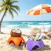 Becherhalter für den Strand in kräftigen Farben Stapelbarer tragbarer Getränkehalter für Handys Snacks Sonnencreme Sandfreier Organizer für Reisen Camping Picknick Familie