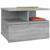 Tables de chevet flottantes - Maison Exclusive - Sonoma gris - 2 pcs - 40 x 31 x 27 cm - 1 tiroir