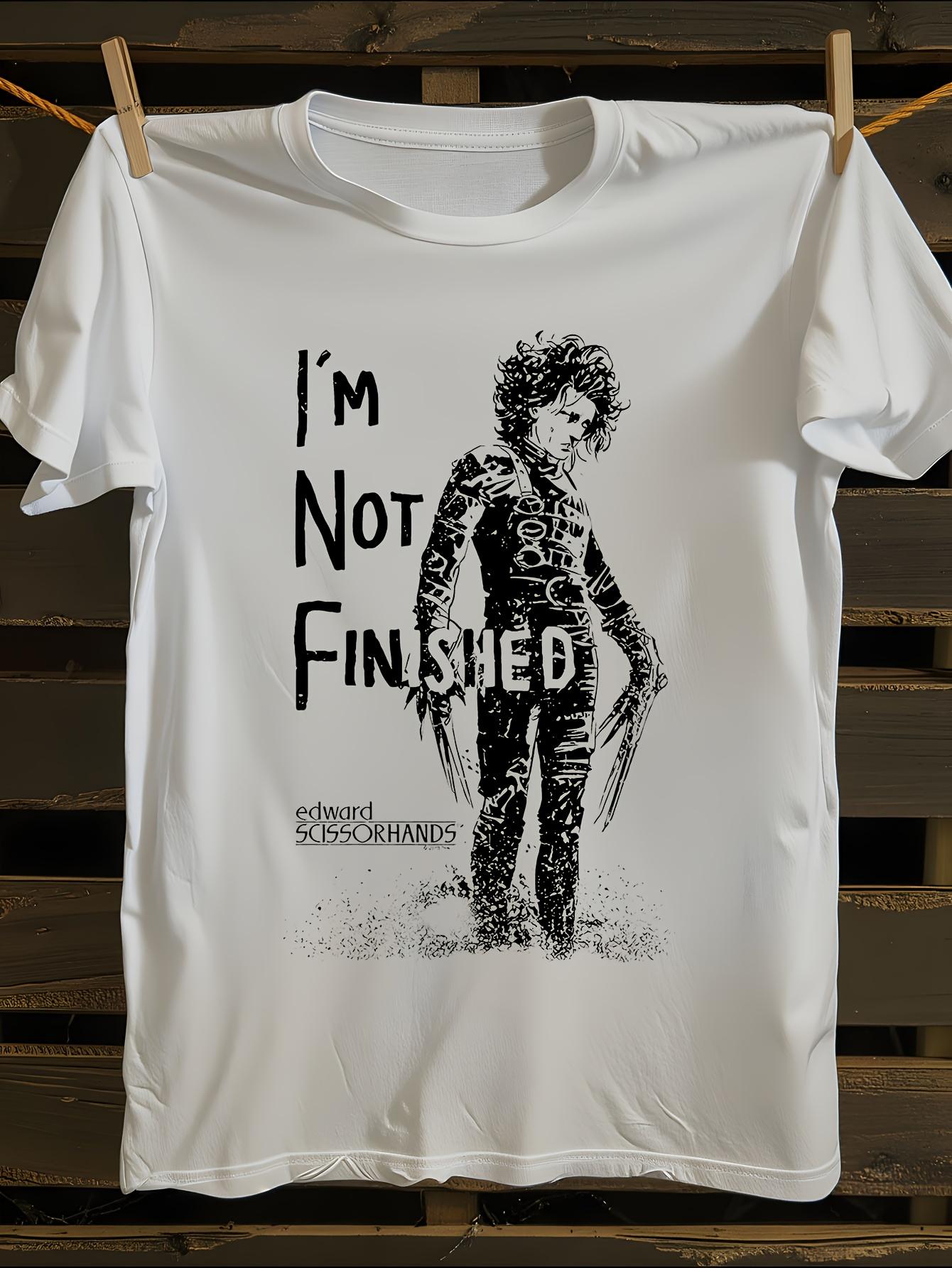 s Edward Scissorhands I m Not Finished Tim Movie Tshirt S